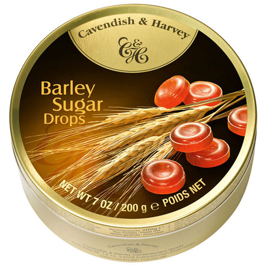 Cavendish and Harvey Barley Sugar Drops 200g Tin Sweets C&H Candy Lollies