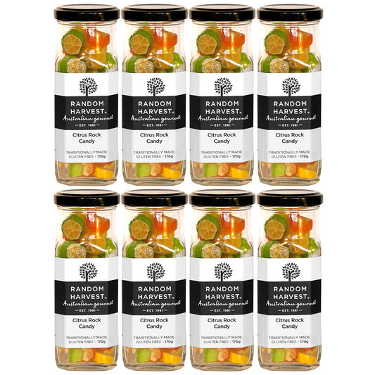 Random Harvest Citrus Rock Candy 8 x 170g Jars Gluten Free Vegan Sweets Australia