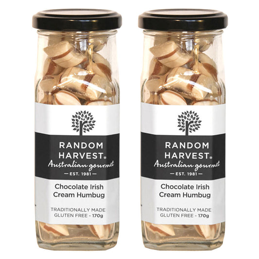 Random Harvest Chocolate Irish Cream Humbugs 2 x 170g Jars Gluten Free Vegan