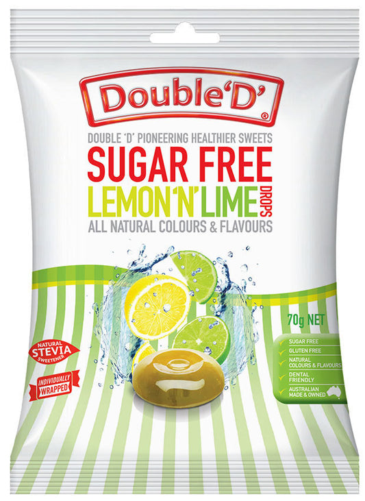 Double D Sugar Free Lemon N Lime Drops 70g