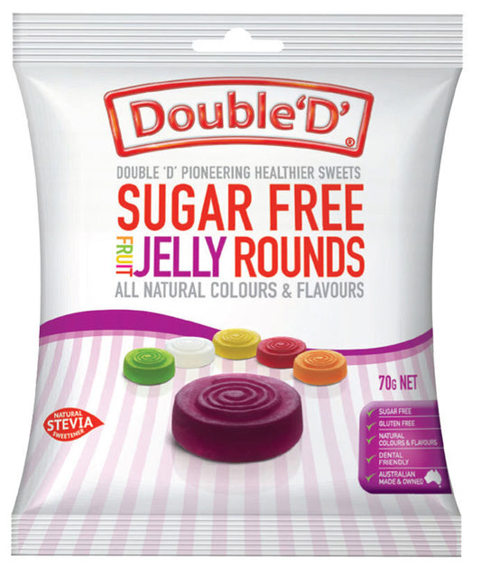 Double D Sugar Free Fruit Jelly Rounds 70g