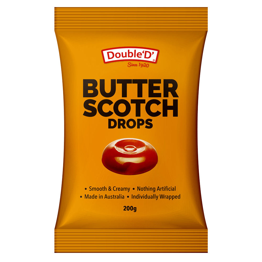 Double D Hard Candy Lollies Butterscotch 200gm