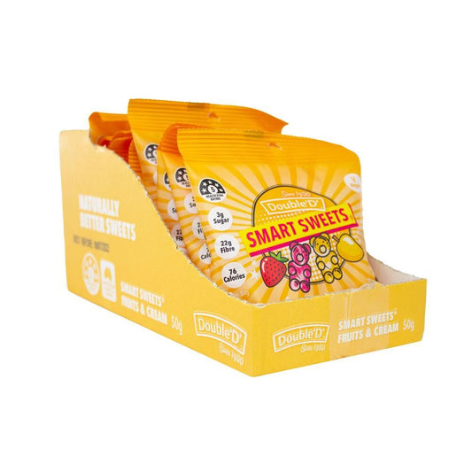 Double D Smart Sweets Fruits and Cream Gummies 50g Display of 12
