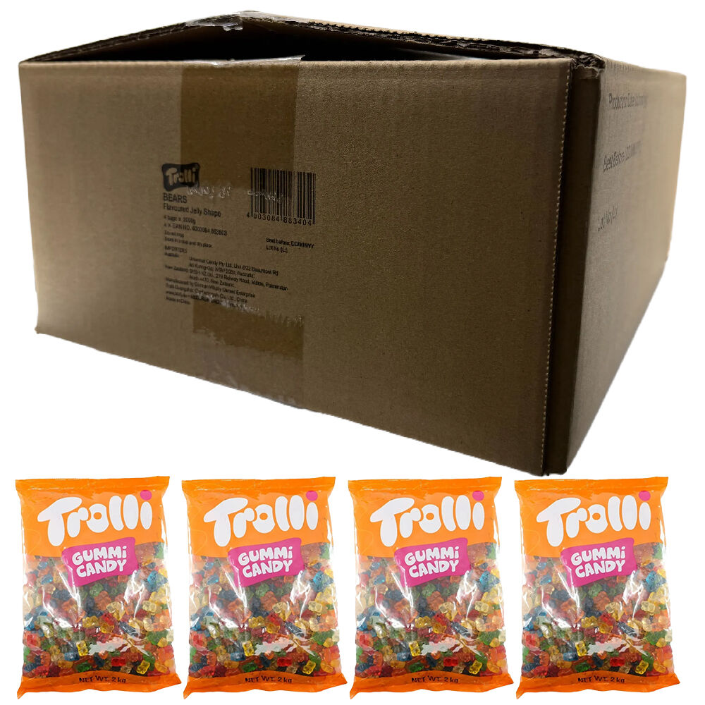 Trolli Gummi Bears Candy Lollies Sweets Bulk 4 x 2kg Packs