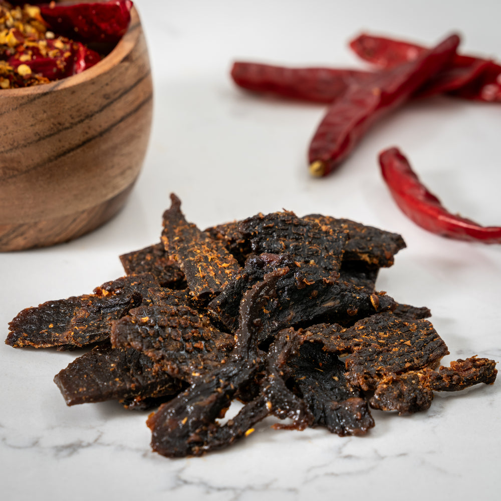 Mallorys Jerky Super Hot Beef 300g Bulk Pack Tocino Style (for Human Consumption)