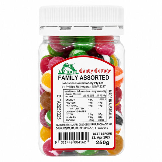 Candy Cottage Family Assorted 250gm Old Fashioned Lollies Sweets