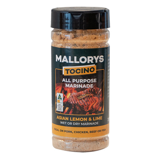 Mallorys Jerky Asian Lemon Lime Meat Rub 375g Zesty BBQ (for Human Consumption)
