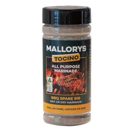 Mallorys Jerky BBQ Spare Rib Rub 330g Bold Smoky Marinade (for Human Consumption)