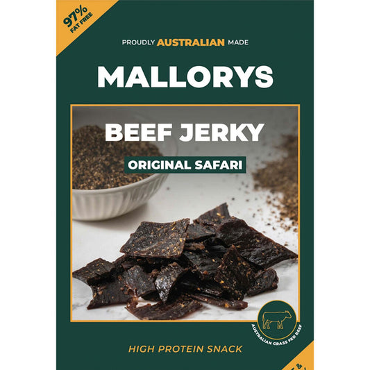 Mallorys Jerky Safari Beef Jerky 500g Aussie Classic Snack (for Human Consumption)