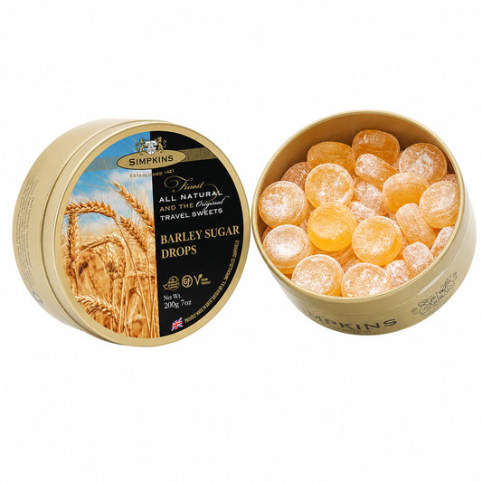 Simpkins Barley Sugar Drops 200g Tin Sweets Candy Lollies