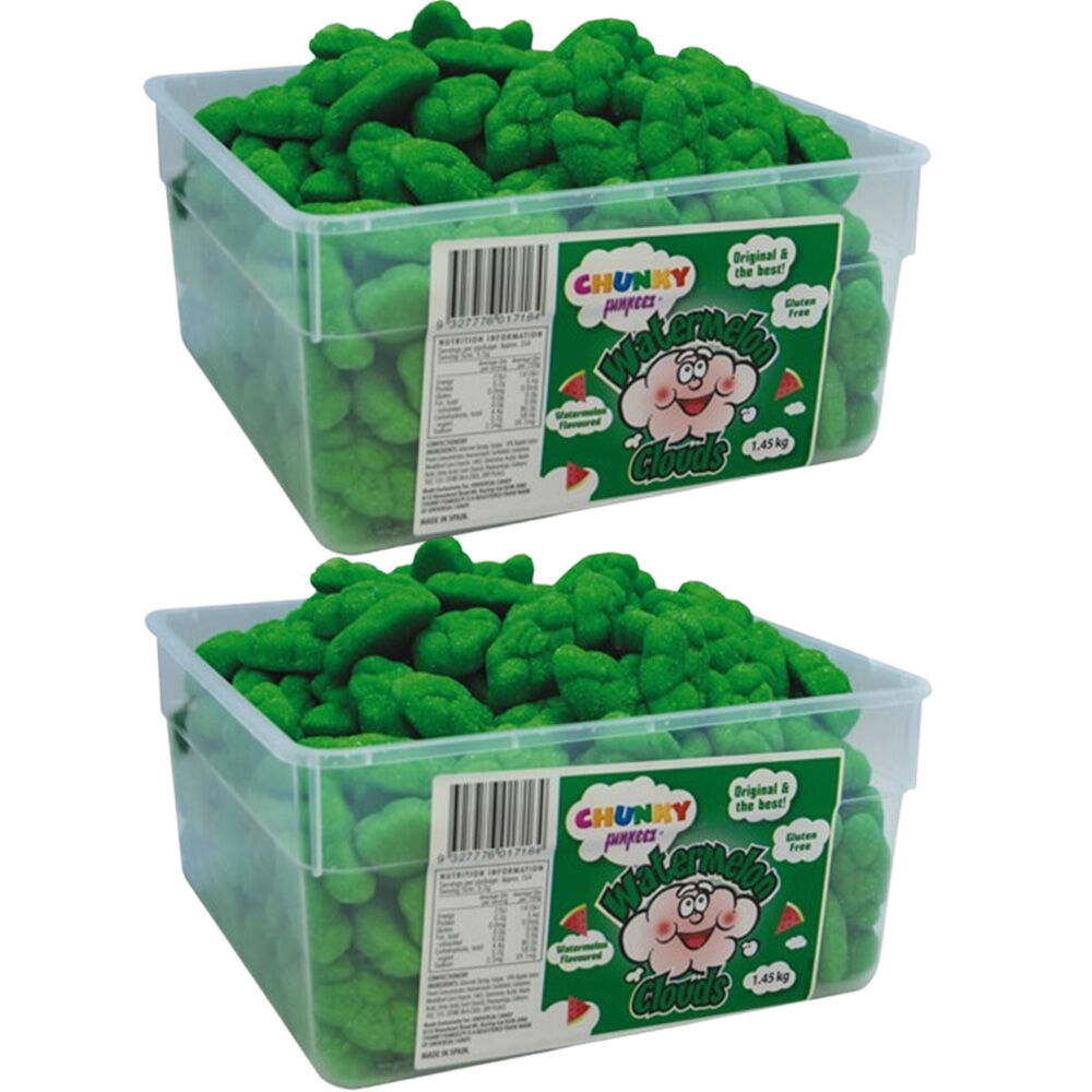 Chunky Funkeez Watermelon Clouds Tub Candy Lollies Sweets Bulk Pack 2x 1.45kg