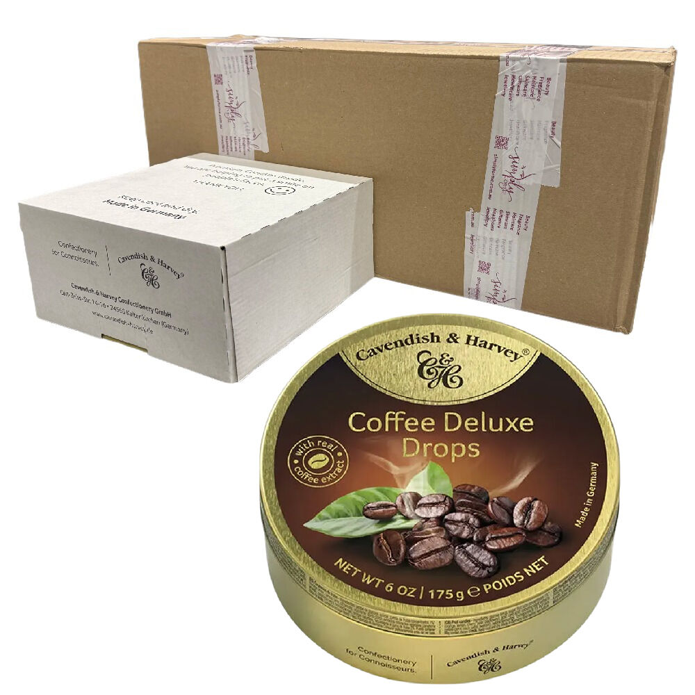 Cavendish and Harvey Deluxe Coffee Drops 175g Tin Sweets Candy Lollies x 50