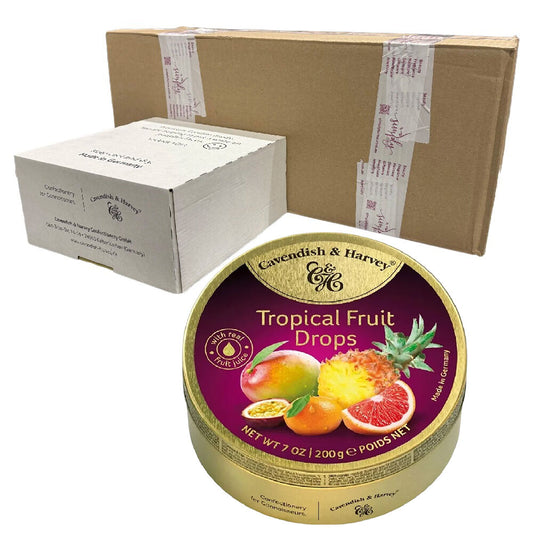 Cavendish and Harvey Tropical Fruit Drops 200g Tin Sweets Candy Lollies x 50