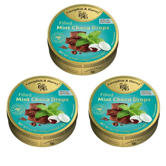 Cavendish & Harvey 3 x Filled Mint Choco Drops 130gm