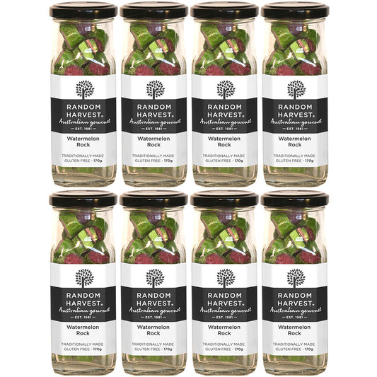 Random Harvest Watermelon Rock Candy 8 x 170g Jars Gluten Free Vegan Sweets