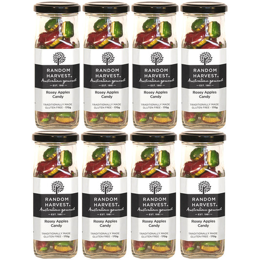 Random Harvest Rosey Apples Rock Candy 8 x 170g Jars Vegan Gluten Free Sweets