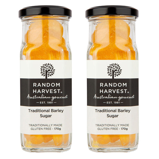 Random Harvest Traditional Barley Sugar Candy 2 x 170g Jars Gluten Free