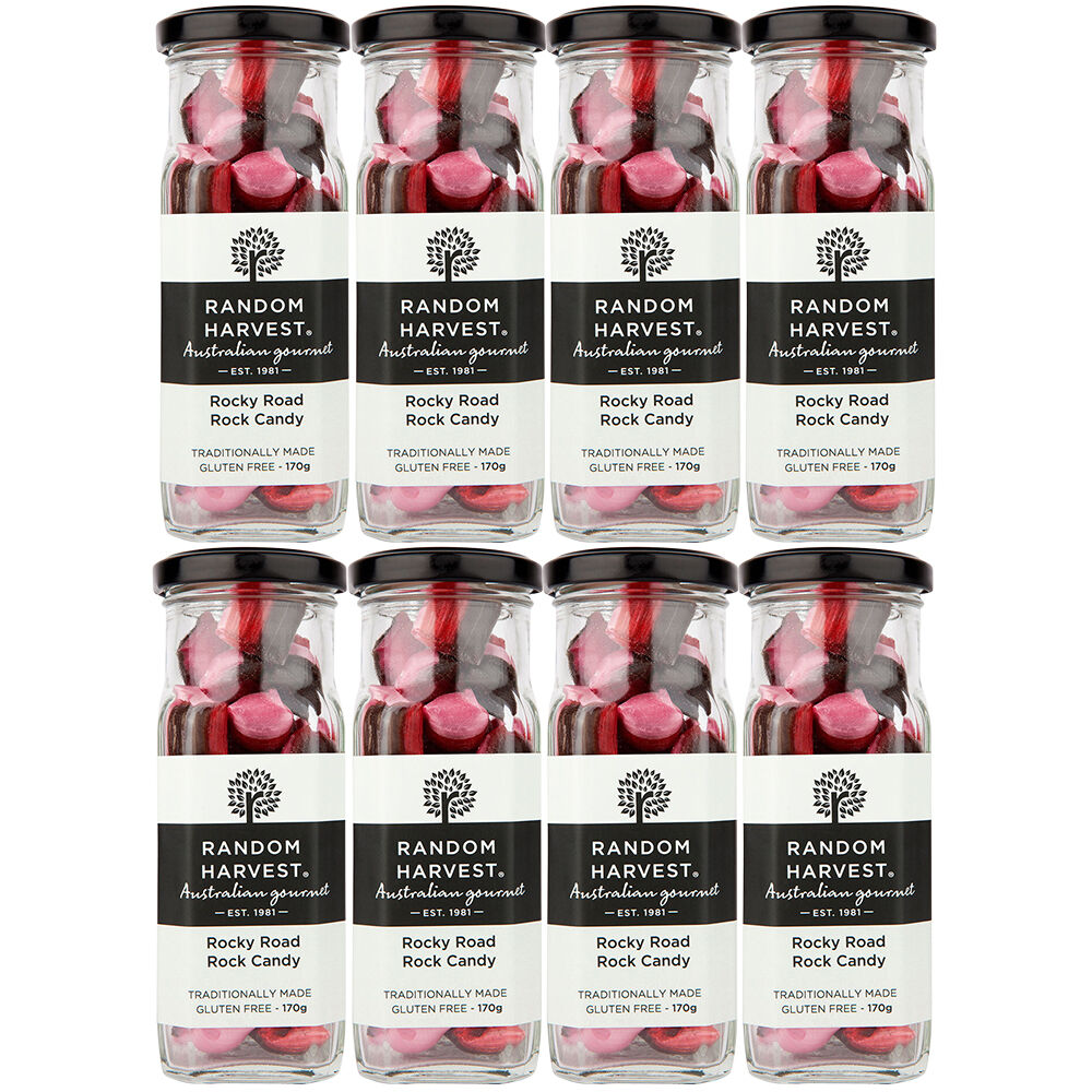 Random Harvest Rocky Road Rock Candy 8 x 170g Jars Gluten Free Vegan Friendly
