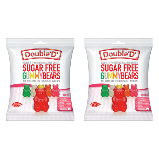 Double D Sugar Free Gummy Bears 2 x 90g Twin Pack Gluten Free