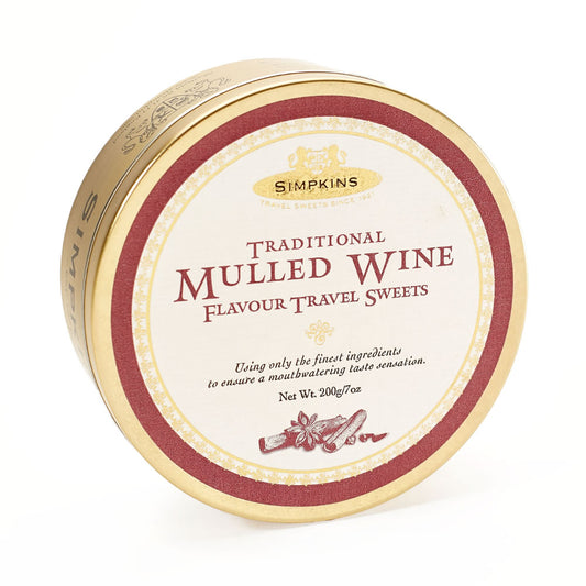 Simpkins Traditional Mulled Wine Drops 175g Tin Sweets Candy Lollies