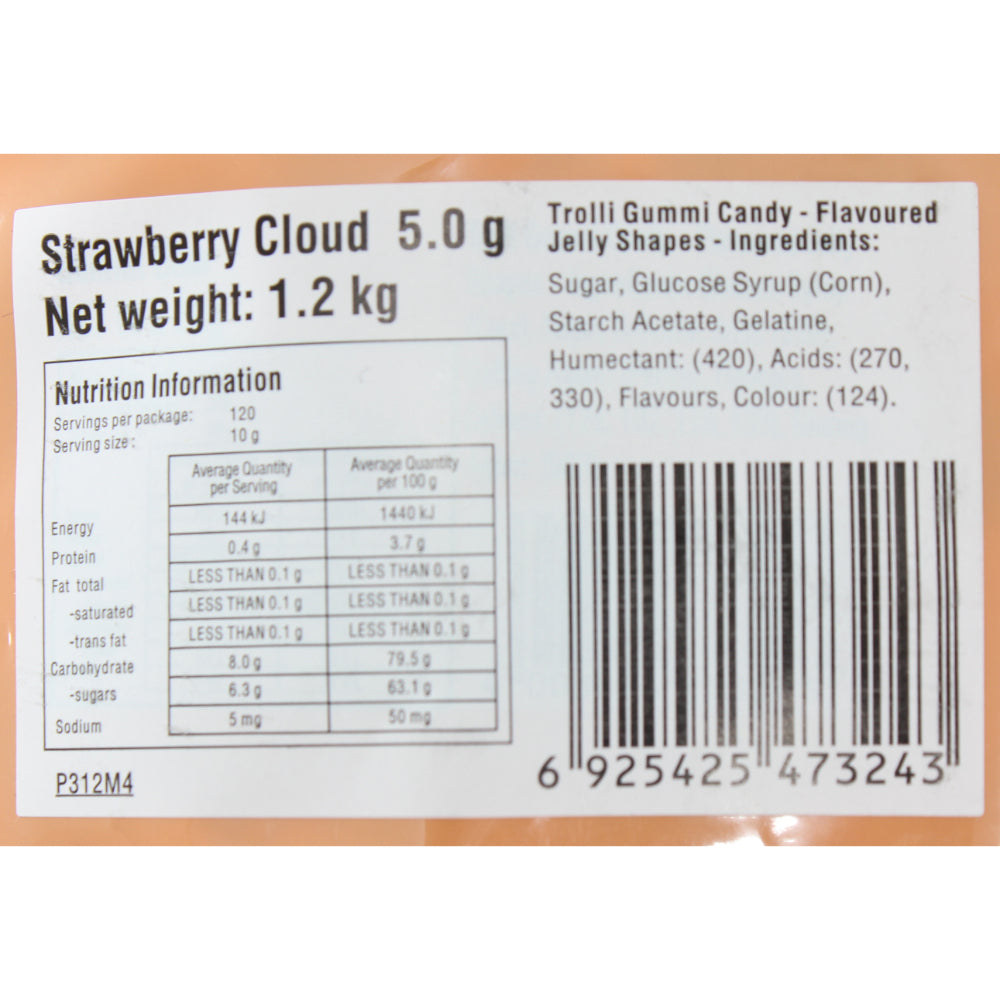 Trolli Strawberry Clouds Candy Lollies Sweets Bulk Pack 1.2kg