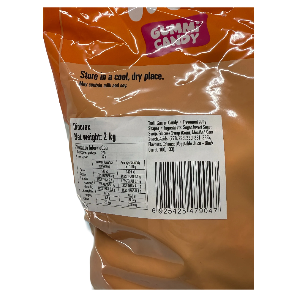 Trolli Dino Rex 2kg Bulk Candy Lolly Bag