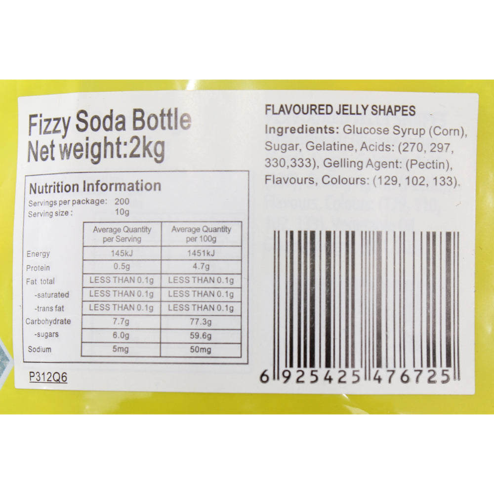 Trolli Fizzy Soda Bottles Candy Lollies Sweets Bulk Pack 2kg