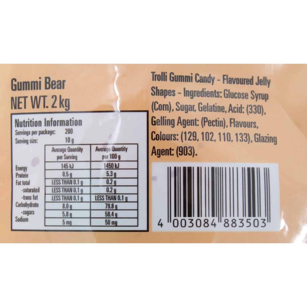 Trolli Gummi Bears Candy Lollies Sweets Bulk Pack 2kg