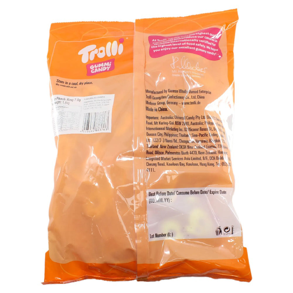Trolli Peach Rings Candy Lollies Sweets Bulk Pack 1.5kg
