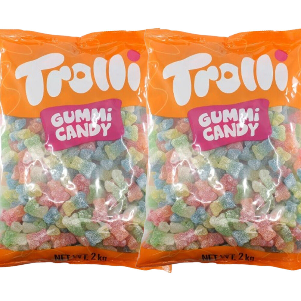 Trolli Sour Bears Candy Lollies Sweets Bulk Pack 2x 2kg Value Pack