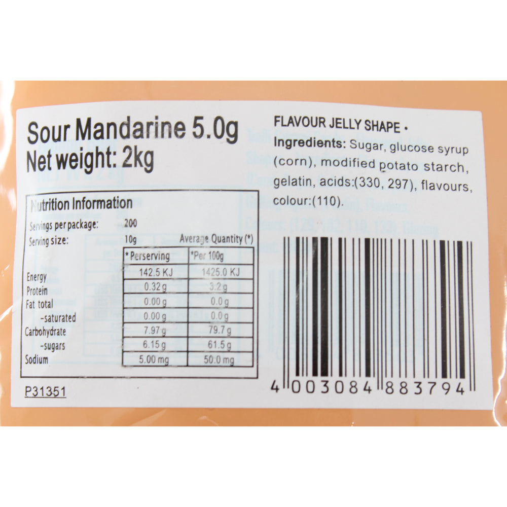 Trolli Sour Mandarines Candy Lollies Sweets Bulk Pack 2kg