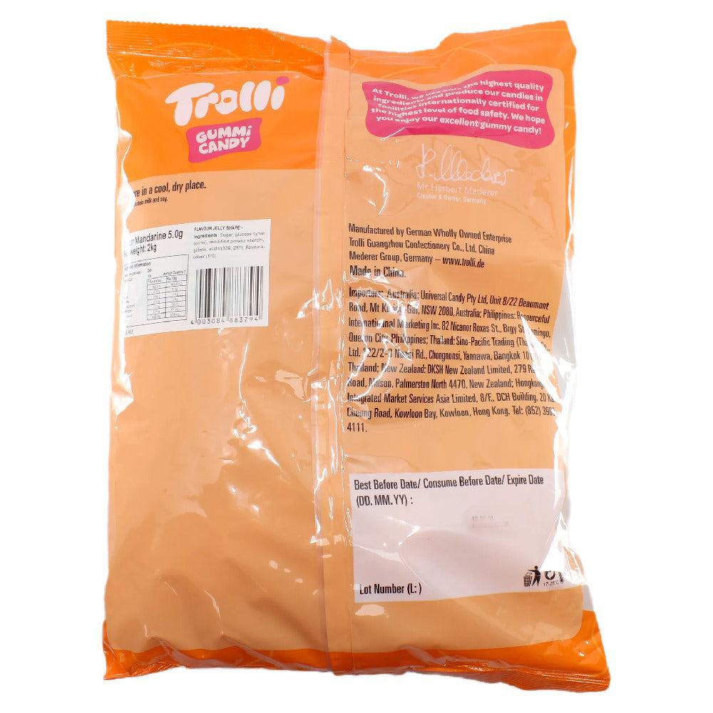 Trolli Sour Mandarines Candy Lollies Sweets Bulk Pack 2kg