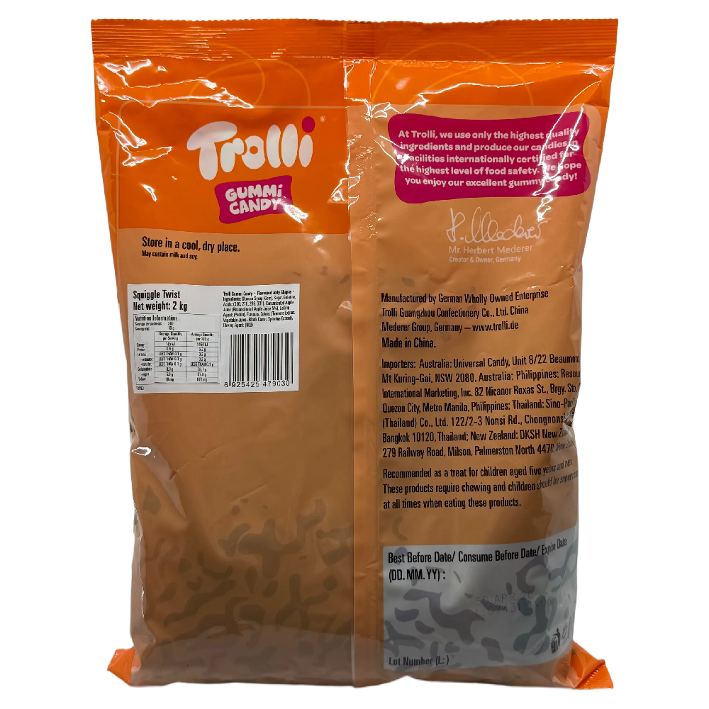 Trolli Squiggle 2kg Bulk Candy Lolly Bag