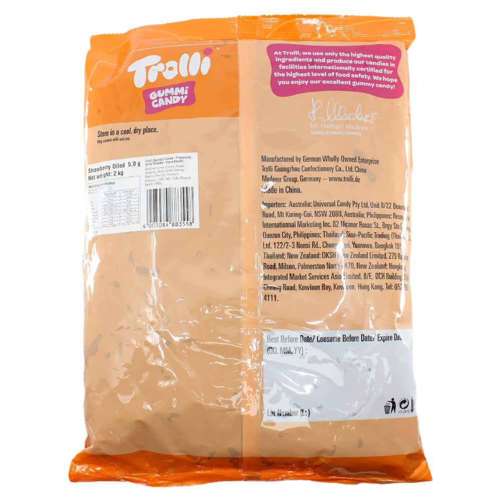 Trolli Oiled Strawberries Candy Lollies Sweets Bulk Pack 2kg