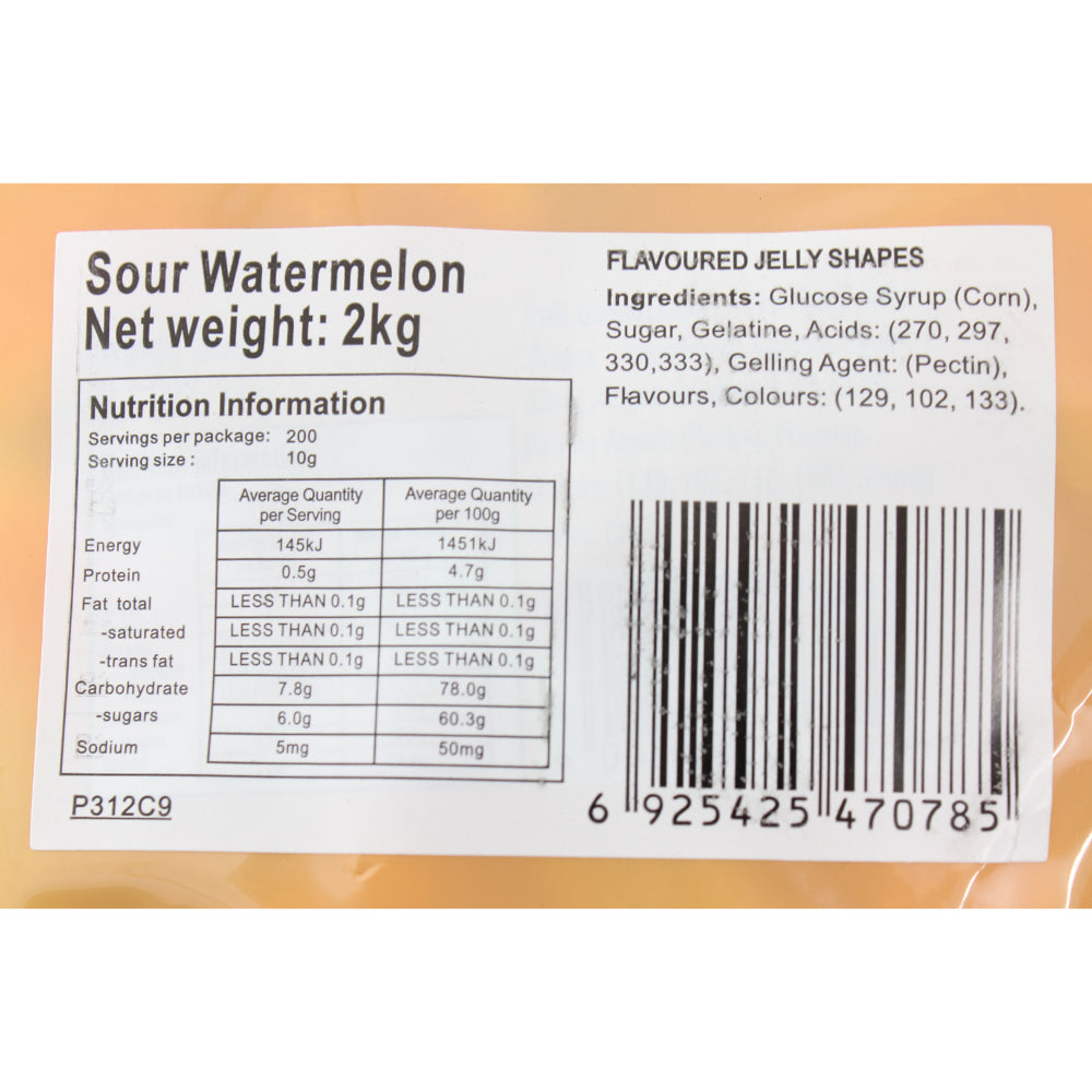 Trolli Sour Watermelon Slices Candy Lollies Sweets Bulk Pack 2kg