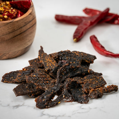 Mallorys Jerky Super Hot Beef 1kg Bulk Pack Tocino Style (for Human Consumption)