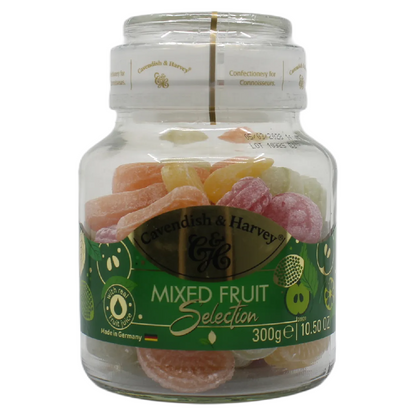 Cavendish and Harvey Fruit Candy Jar 300g Gluten Free Vegan Halal Kosher Sweets