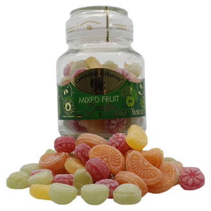 Cavendish and Harvey Fruit Candy Jar 300g Gluten Free Vegan Halal Kosher Sweets