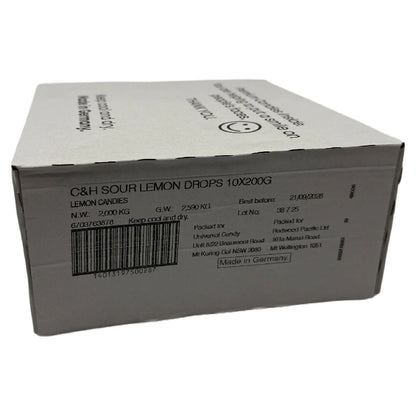 Cavendish & Harvey Sour Lemon Drops 200g Tin Sweets Fruit Candy Lollies x 10