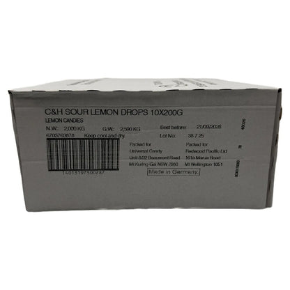 Cavendish & Harvey Sour Lemon Drops 200g Tin Sweets Fruit Candy Lollies x 10
