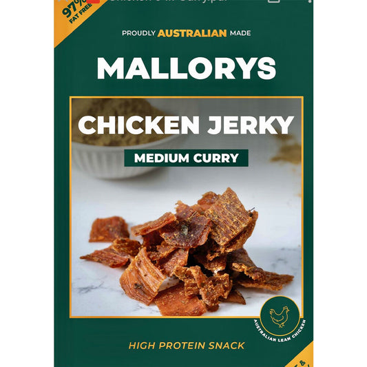 Mallorys Jerky Curry Chicken 100g Bombay Style Flavour (for Human Consumption)