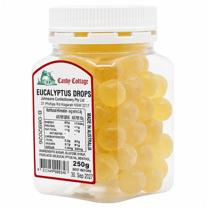 Candy Cottage Eucalyptus Drops 250g Old Fashioned Lollies Sweets 2 Pack