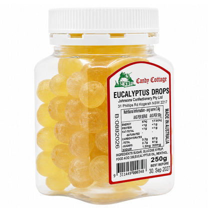 Candy Cottage Eucalyptus Drops 250gm Old Fashioned Lollies Sweets