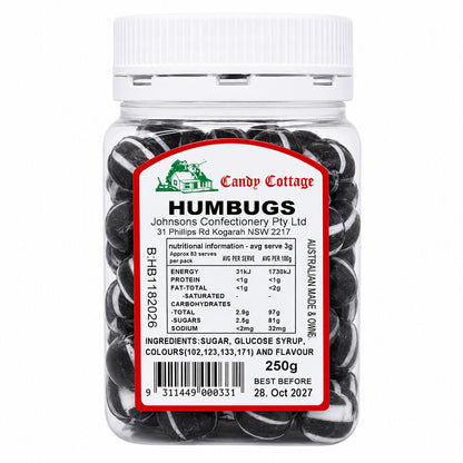 Candy Cottage Humbugs 250gm Old Fashioned Lollies Sweets