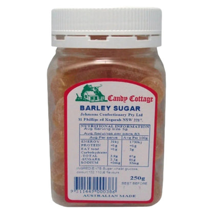 Candy Cottage 10 x Barley Sugar 250gm Old Fashioned Lollies Sweets Bulk Pack