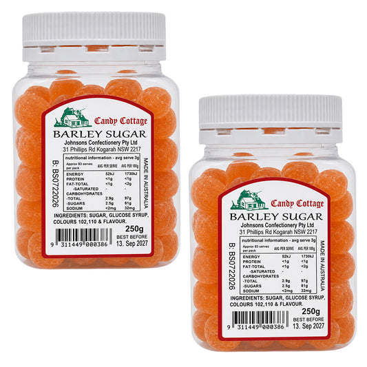 Candy Cottage Barley Sugar Old Fashioned Lollies Sweets 2 x 250g