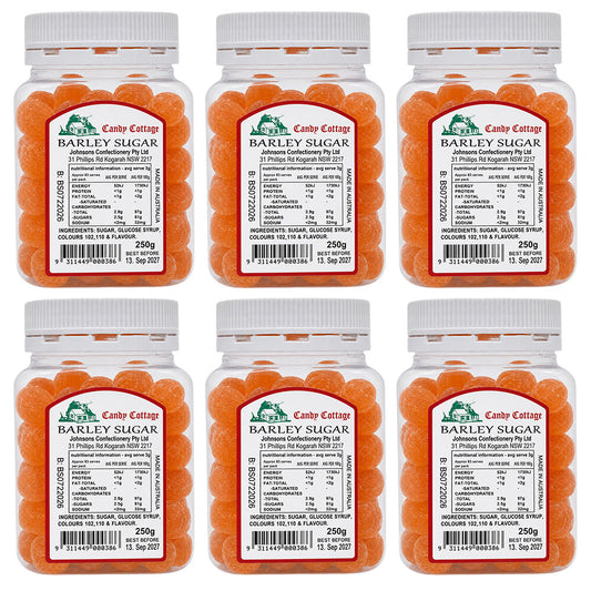Candy Cottage Barley Sugar 6 x 250g Old Style Australian Lollies Set