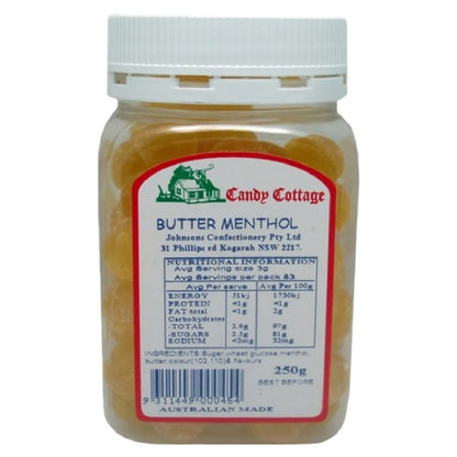 Candy Cottage 10 x Butter Menthol 250gm Old Fashioned Lollies Sweets Bulk Pack