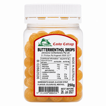 Candy Cottage 10 x Butter Menthol 250gm Old Fashioned Lollies Sweets Bulk Pack
