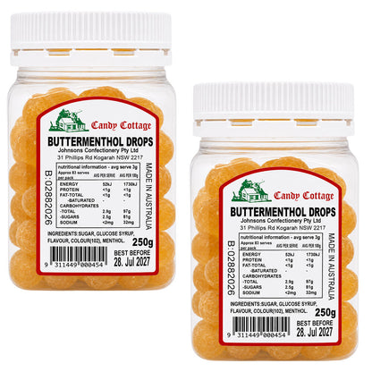 Candy Cottage Butter Menthol Old Fashioned Lollies 2 x 250g